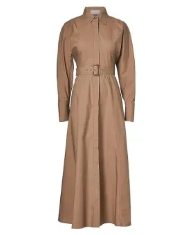 Scanlan Theodore Cotton Trench Midi Dress Cashew Size S / Au 8 for rent on The Volte - image 3