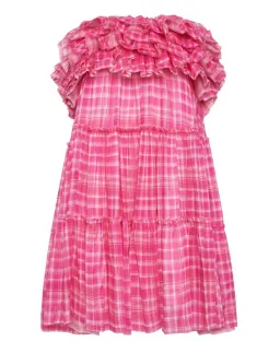 Aje Bungalow Tiered Mini Dress Pink Size 10 for rent on The Volte - image 4
