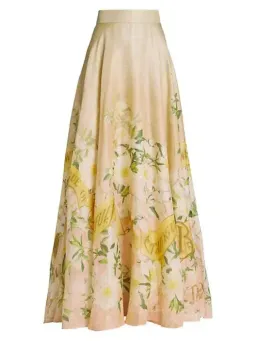 Zimmermann The Coaster Gathered Bra And Maxi Skirt In Blush Garden Floral Size 0 / AU 6 for rent on The Volte - image 4