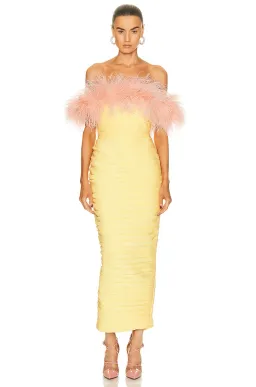 Rachel Gilbert Zion Midi Dress Lemon Size 0 /Au  6 for rent on The Volte - image 1