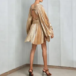 Acler Geneva Mini Dress Metallic Gold Size 6 for rent on The Volte - image 2