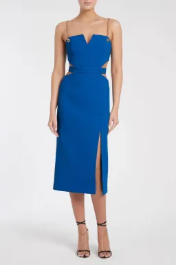 Rebecca Vallance Iman Cut Out Dress Blue Size 8 for rent on The Volte - image 1