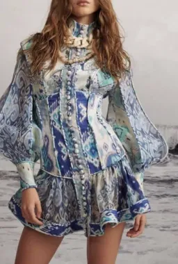 Zimmermann Glassy Long Sleeve Mini Dress Black Size 0 / AU 8 for rent on The Volte - image 1