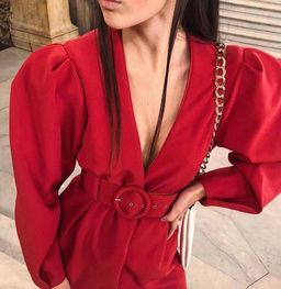 L’Academie Red High Shoulder dress size 8  for rent on The Volte - image 2