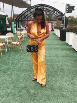 LPA Halter yellow jumpsuit size 8 for rent on The Volte - image 1