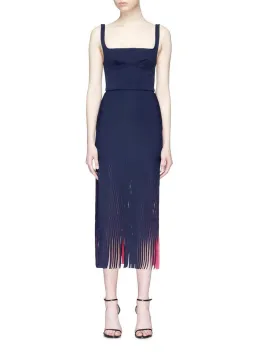 Dion Lee Perforated Bustier Dress Navy/Pink Size 12 for rent on The Volte - image 2