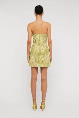 Scanlan Theodore Tinsel Linen Mini Dress Lime Size 10  for rent on The Volte - image 4