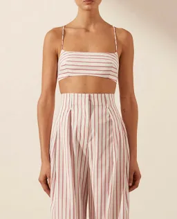 Shona Joy Tie Back Bralette & High Waist Pants Set Ribiero Size 6 for rent on The Volte - image 5