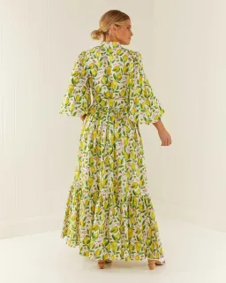 Palm Noosa Royal Flush Dress Lemon Print Size AU 6 for rent on The Volte - image 7