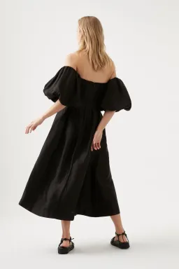 Aje Eugenie Off Shoulder Midi Dress Black Size AU 8 for rent on The Volte - image 3