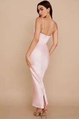 House of CB Charmaine Blush Corset Maxi Dress Size M /AU 10  for rent on The Volte - image 4