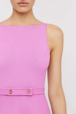 Scanlan Theodore Crepe Knit Bow Belt Dress Pink Size Small/Au 8  for rent on The Volte - image 4