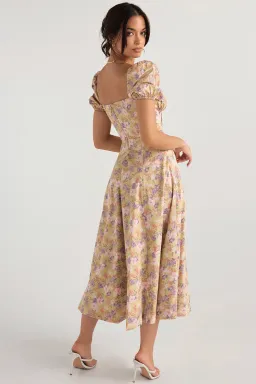 House of CB Tallulah Puff Sleeve Midi Sundress Peony Print  Size 14 for rent on The Volte - image 2
