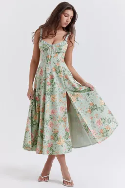 House of CB Sabrina Dress Green/Floral Size 14 for rent on The Volte - image 4