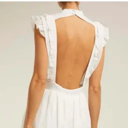 Sir The Label Aurelie Open Back Mini Dress White Size 1/Au 8  for rent on The Volte - image 2