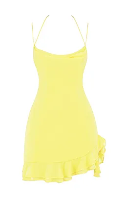 House of CB Rossella Ruffle Mini Dress in Yellow Size S / AU 8 for rent on The Volte - image 6