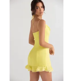 House of CB Rossella Ruffle Mini Dress in Yellow Size S / AU 8 for rent on The Volte - image 3