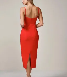 Elle Zeitoune Alannah Midi Dress in Red Size 6 for rent on The Volte - image 2