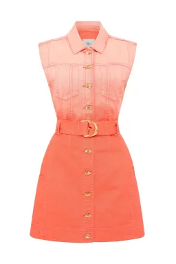 Aje Ember Ombre Denim Dress Orange Size 12 for rent on The Volte - image 5