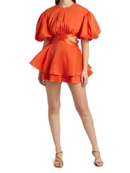 Aje Gracious Cut-Out Mini Dress Orange Size 10 for rent on The Volte - image 1