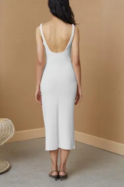 Bec & Bridge Karina Tuck Midi Dress Ivory Size 8 for rent on The Volte - image 2