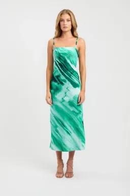 Kookai Gwen Slip Midi Dress Green Size 12 for rent on The Volte - image 1