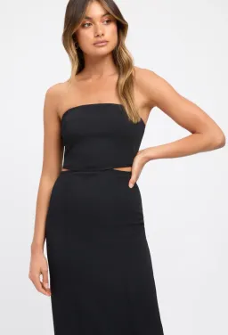 Kookai Oyster Cut Out Midi Dress Black Size 36 / Au 8 for rent on The Volte - image 2