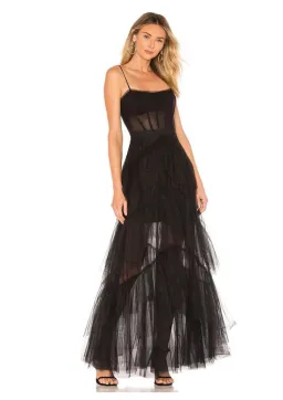BCBGMAXAZRIA Corset Tulle Gown Black Size 8 for rent on The Volte - image 1
