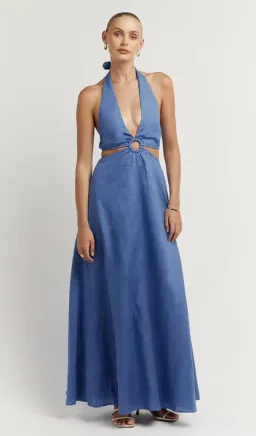 Dissh Layne Halter Midi Dress Cobalt Size AU 8 for rent on The Volte - image 1