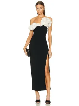 Rachel Gilbert Lavina Midi Dress Black Size 10 for rent on The Volte - image 1