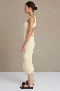 Bec & Bridge Lyla Knit Midi Dress Butter Size 6  for rent on The Volte - image 3