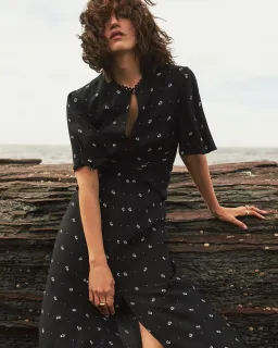 Lover Foulard Midi Dress Black Size 10  for rent on The Volte - image 2