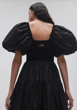 Aje Casa Puff Sleeve Midi Dress Black Size 8 for rent on The Volte - image 2