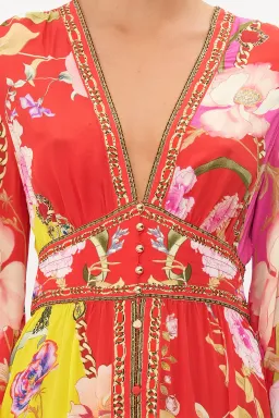 Camilla The Beetles Kimono Sleeve Dress With Shirring Detail & Matching Camilla Ring Scarf Clutch Floral Size XL/AU16 for rent on The Volte - image 5