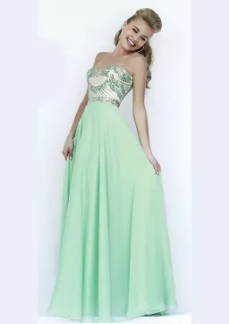 Sherri Hill  1942 Strapless Sweetheart Formal Dress Light Green Size 00 / AU 2 for rent on The Volte - image 1