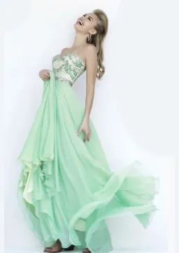 Sherri Hill  1942 Strapless Sweetheart Formal Dress Light Green Size 00 / AU 2 for rent on The Volte - image 2
