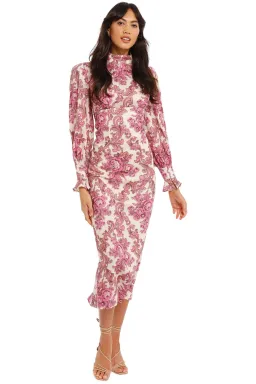 Alemais Isla Midi Dress in Magenta Floral Size 12 for rent on The Volte - image 2