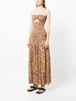 Bec & Bridge Samara Strapless Shirred Maxi Dress Floral Size 8 for rent on The Volte - image 2