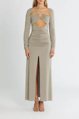 Bec and Bridge Adaline Long Sleeve Maxi Dress Taupe Grey Size 8 for rent on The Volte - image 1
