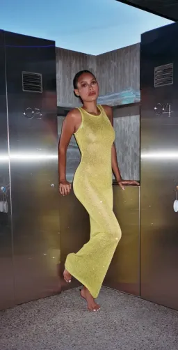 Asta Resort Natalia Dress Chartreuse Size XS / AU 6 for rent on The Volte - image 1