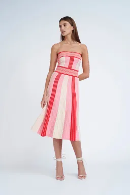 By Johnny Pipe Stripe Knit Dress Pink Multi Size 10  for rent on The Volte - image 1