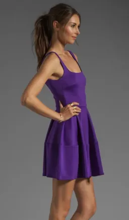 Camilla & Marc Pendentive Violet Techno Scuba Dress Purple Au Size 6 for rent on The Volte - image 2