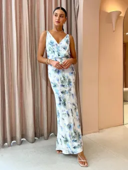 Bec & Bridge Corrine V Maxi Dress in Watercolour Floral Size AU 14 for rent on The Volte - image 1