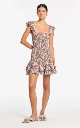 Sir The Label Bettina Shirred Mini Dress Wiltshire Floral Size 1 (AU 8) for rent on The Volte - image 1