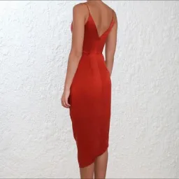 Zimmermann Silk Plunge Drape Dress in Terracotta/Red Size 3/Au 14 for rent on The Volte - image 2