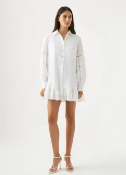 Aje Lotus Shirt Mini Dress White Size AU 10  for rent on The Volte - image 5