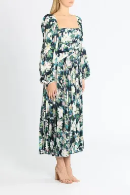 Acler Mattison Dress Navy Posey Blue Multi Print Size AU 6 for rent on The Volte - image 2