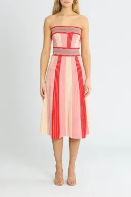 By Johnny Pipe Stripe Knit Dress Multi Pink Size AU 12 for rent on The Volte - image 1