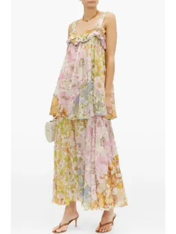 Zimmermann Super Eight Tiered Floral Maxi Dress Multi Size 0 / AU 8 for rent on The Volte - image 1