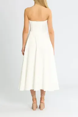 By Johnny Carrie Strapless Midi Dress White Size 10 for rent on The Volte - image 3